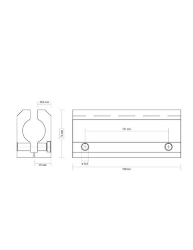 Soporte de bastón macho en aluminio