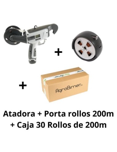 PACK ATADORA KVT9+PORTAROLLO200M+CAJA 30ROLLOS