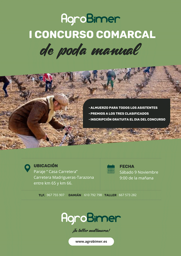 Cartel I concurso comarcal de poda manual de Agrobimer